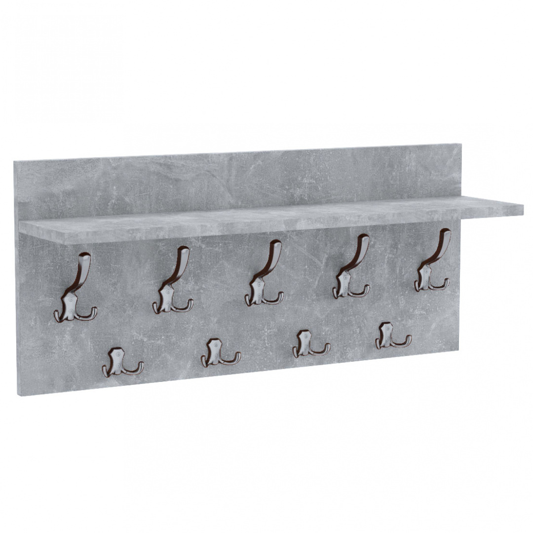 Wieszak panelowy Beton z chromowanymi dodatkami Wieszak panelowy Beton z chromowanymi dodatkami