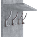 Wieszak przyścienny pionowy Beton z aluminiowanymi elementami