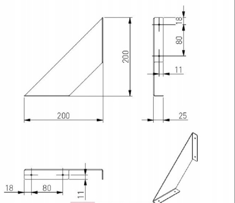 PÓŁKA LOFT BETON FLAT 50 CM