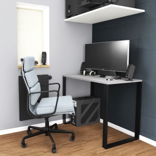 BIURKO GAMINGOWE LOFT DLA GRACZA JASNY GRAFIT PROFIL 4X2