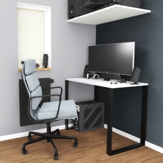 BIURKO GAMINGOWE LOFT DLA GRACZA JASNY POPIEL PROFIL 4X2