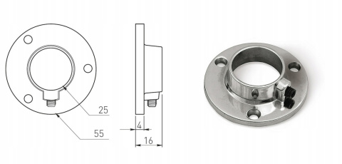 Drążek meblowy metalowy chrom FI 25 rura do szafy rozetki śrubki w zestawie