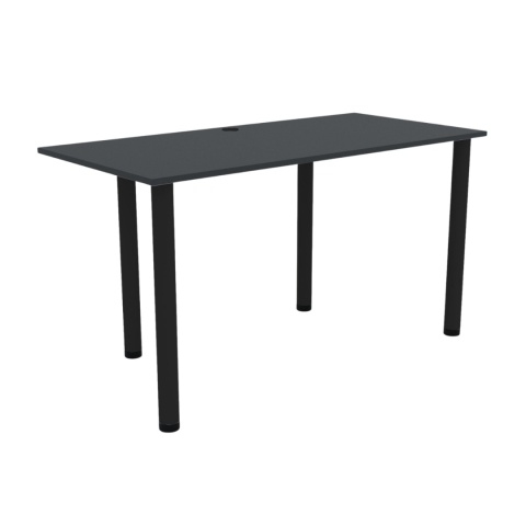 BIURKO GAMINGOWE KLASYCZNE 135X65 CIEMNY GRAFIT