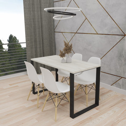 STÓŁ KUCHENNY LOFT NOGI METAL CRAFT BIAŁY