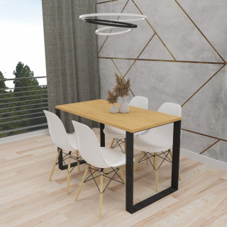 STÓŁ KUCHENNY LOFT NOGI METAL DĄB JASNY