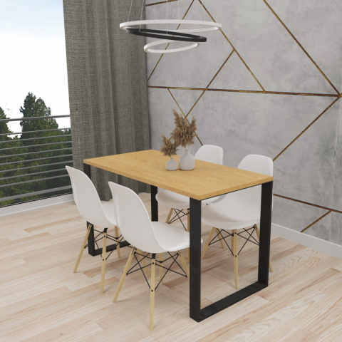 STÓŁ KUCHENNY LOFT NOGI METAL DĄB JASNY