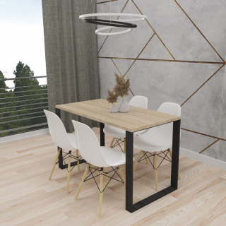 STÓŁ KUCHENNY LOFT NOGI METAL DĄB SONOMA
