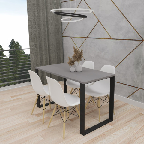 STÓŁ KUCHENNY LOFT NOGI METAL JASNY GRAFIT