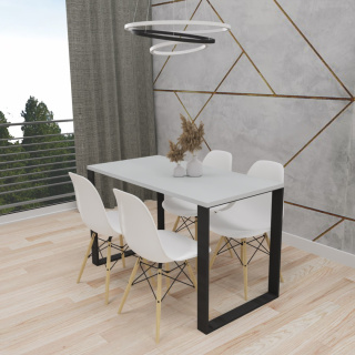 STÓŁ KUCHENNY LOFT NOGI METAL JASNY POPIEL