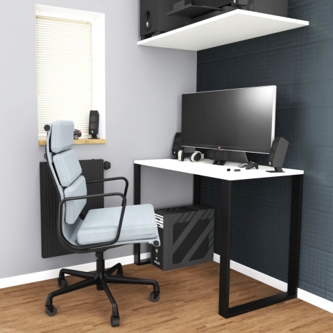 BIURKO GAMINGOWE LOFT DLA GRACZA BIAŁE PROFIL 6X2