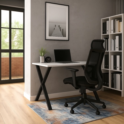 BIURKO GAMINGOWE LOFT DLA GRACZA BIAŁE PROFILE X