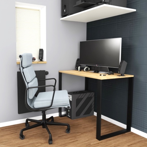 BIURKO GAMINGOWE LOFT DLA GRACZA DĄB CRAFT ZŁOTY PROFIL 6X2