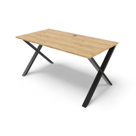 BIURKO GAMINGOWE LOFT DLA GRACZA DĄB CRAFT ZŁOTY PROFILE X