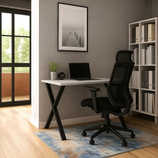 BIURKO GAMINGOWE LOFT DLA GRACZA JASNY POPIEL PROFILE X