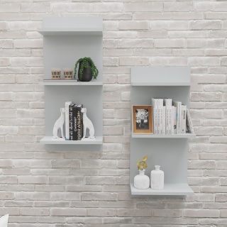 PÓŁKA WISZĄCA REGALIK ŚCIENNY 80x35x17 JASNY POPIEL