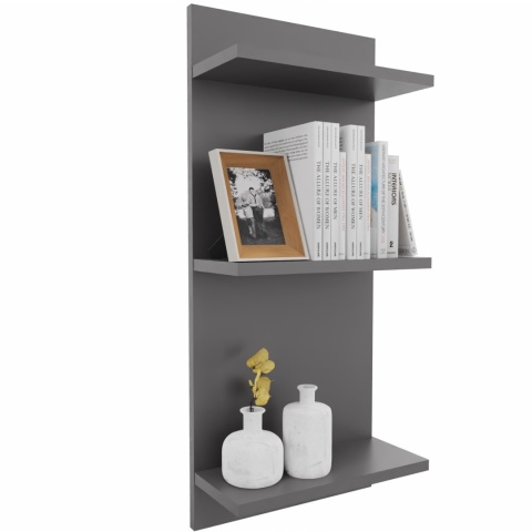 PÓŁKA WISZĄCA REGALIK ŚCIENNY 80x35x17 CIEMNY GRAFIT