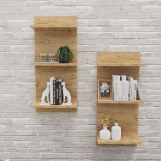 PÓŁKA WISZĄCA REGALIK ŚCIENNY 80x35x17 DĄB CRAFT ZŁOTY