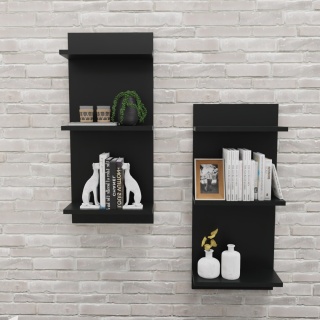 PÓŁKA WISZĄCA REGALIK ŚCIENNY 80x35x17 CZARNY