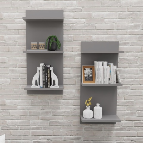 PÓŁKA WISZĄCA REGALIK ŚCIENNY 80x35x17 JASNY GRAFIT