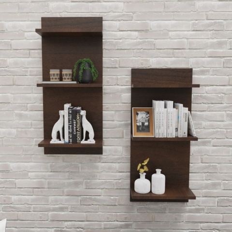 PÓŁKA WISZĄCA REGALIK ŚCIENNY 80x35x17 ORZECH CIEMNY