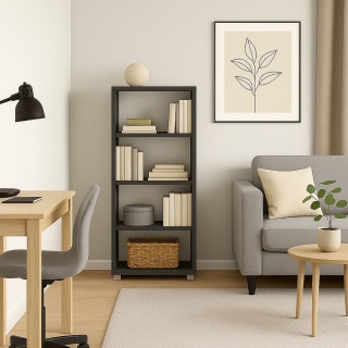 REGAŁ 120x50x25 CIEMNY GRAFIT SZAFKA NA KSIĄŻKI