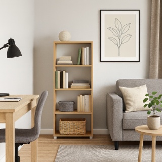 REGAŁ 120x50x25 DĄB CRAFT ZŁOTY SZAFKA NA KSIĄŻKI