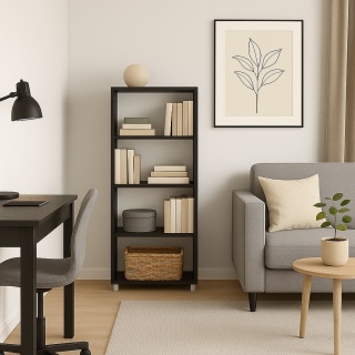 REGAŁ 120x50x25 CZARNY SZAFKA NA KSIĄŻKI