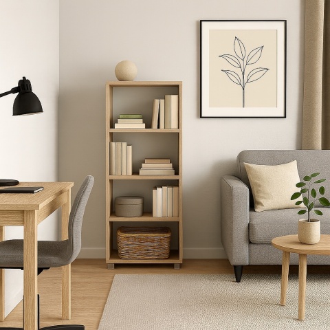 REGAŁ 120x50x25 DĄB JASNY SZAFKA NA KSIĄŻKI