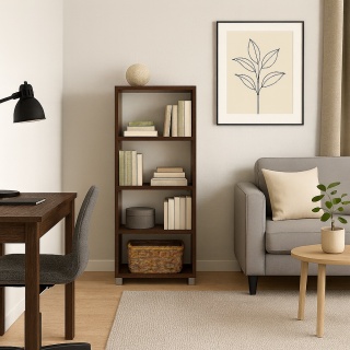 REGAŁ 120x50x25 ORZECH CIEMNY SZAFKA NA KSIĄŻKI