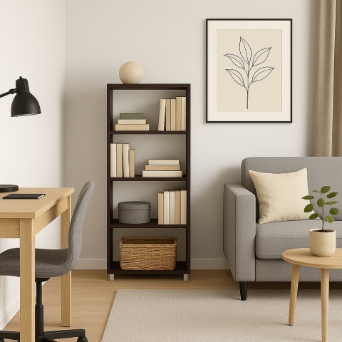 REGAŁ 120x50x25 WENGE SZAFKA NA KSIĄŻKI