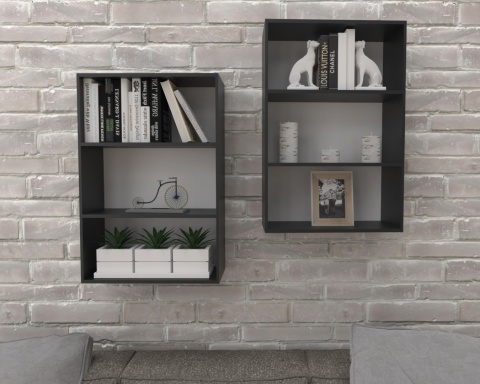 REGAŁ BIUROWY WISZĄCY 80X50 CZARNY