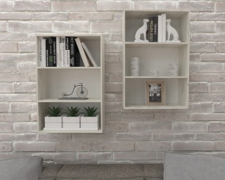 REGAŁ BIUROWY WISZĄCY 80X50 DĄB CRAFT BIAŁY