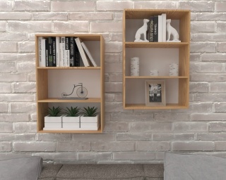 REGAŁ BIUROWY WISZĄCY 80X50 DĄB JASNY