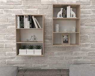 REGAŁ BIUROWY WISZĄCY 80X50 DĄB SONOMA