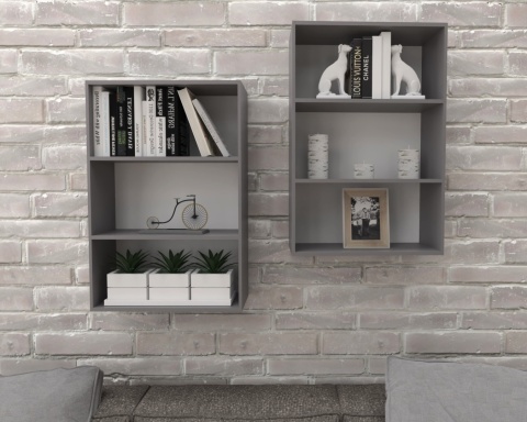 REGAŁ BIUROWY WISZĄCY 80X50 JASNY GRAFIT