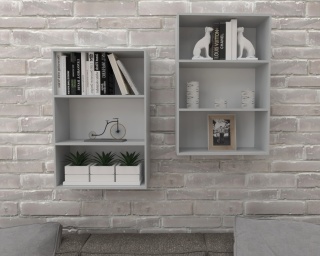 REGAŁ BIUROWY WISZĄCY 80X50 JASNY POPIEL