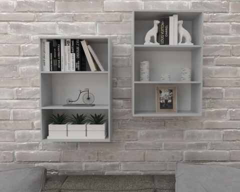 REGAŁ BIUROWY WISZĄCY 80X50 JASNY POPIEL