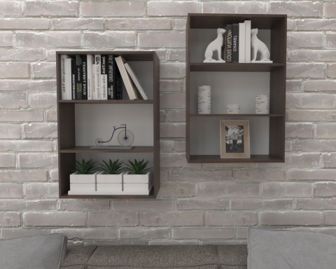 REGAŁ BIUROWY WISZĄCY 80X50 ORZECH CIEMNY