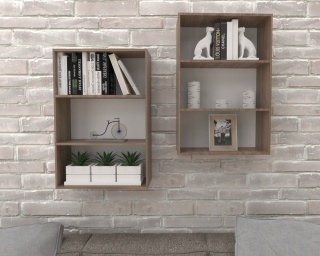 REGAŁ BIUROWY WISZĄCY 80X50 ORZECH SELECT