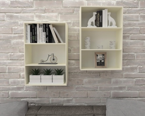 REGAŁ BIUROWY WISZĄCY 80X50 WANILIA