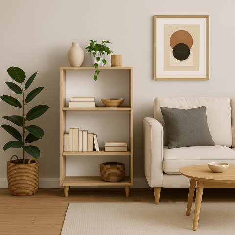 REGAŁ W STYLU SKANDYNAWSKIM 110x60x30 DĄB SONOMA