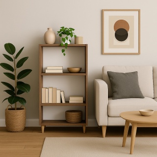 REGAŁ W STYLU SKANDYNAWSKIM 110x60x30 ORZECH SELECT