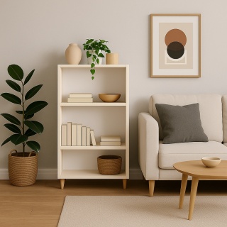 REGAŁ W STYLU SKANDYNAWSKIM 110x60x30 WANILIA