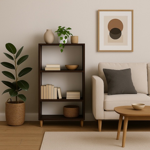 REGAŁ W STYLU SKANDYNAWSKIM 110x60x30 WENGE