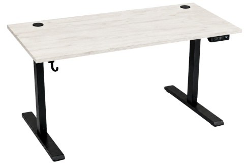 BIURKO ELEKTRYCZNE GAMINGOWE KOMPUTEROWE DĄB CRAFT BIAŁY 120X60 REGULACJA WYSOKOŚCI