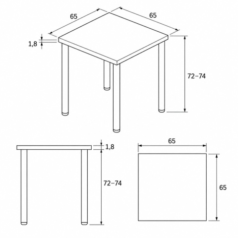 STÓŁ Z KRZESŁAMI LOFT 65x65 BIAŁY 2 KRZESŁA ZESTAW