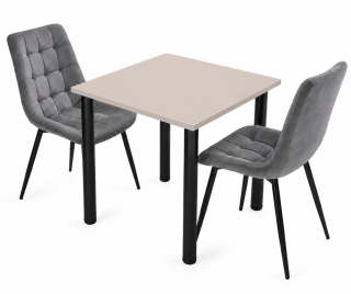 STÓŁ Z KRZESŁAMI LOFT 65x65 KASZMIR 2 KRZESŁA ZESTAW