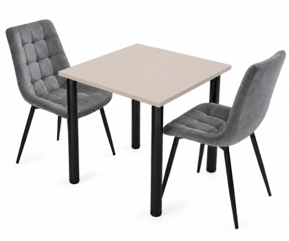 STÓŁ Z KRZESŁAMI LOFT 65x65 KASZMIR 2 KRZESŁA ZESTAW
