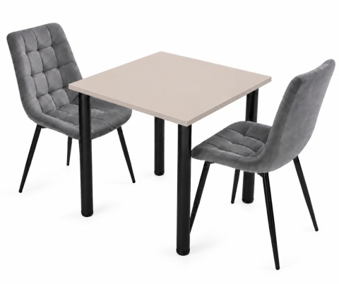 STÓŁ Z KRZESŁAMI LOFT 65x65 KASZMIR 2 KRZESŁA ZESTAW