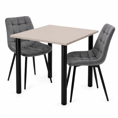 STÓŁ Z KRZESŁAMI LOFT 65x65 KASZMIR 2 KRZESŁA ZESTAW